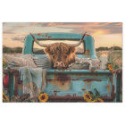 Découpage Camion rouillé Vintage Highland Cow