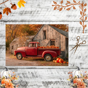 Papier Mousseline Découpage Camion Vintage Rustique Grange Chute Scè