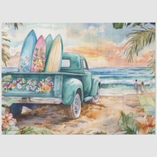 Papier Mousseline Découpage Camion Whimsical Surfboard Plage Paramèt