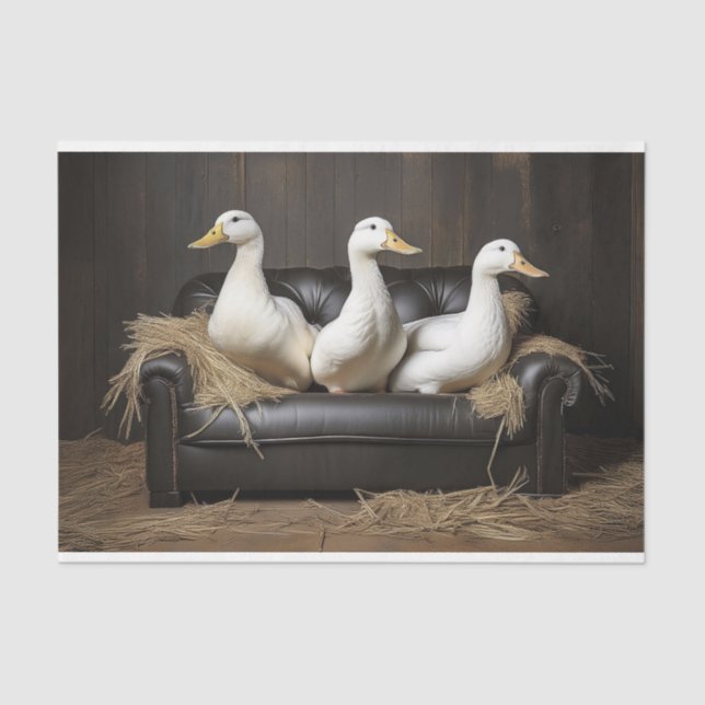 Papier Mousseline Découpage Canards (Recto)