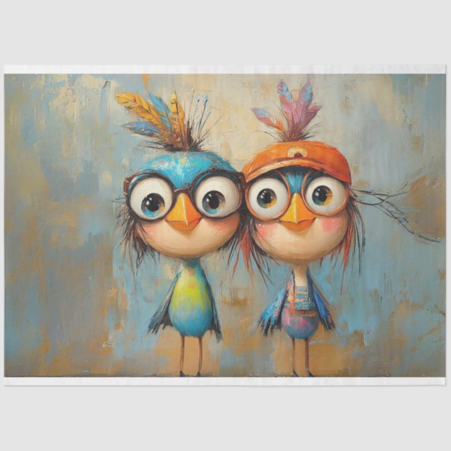 Papier Mousseline Découpage Caractère Whimsical Wackadoodle Brothers (Recto)