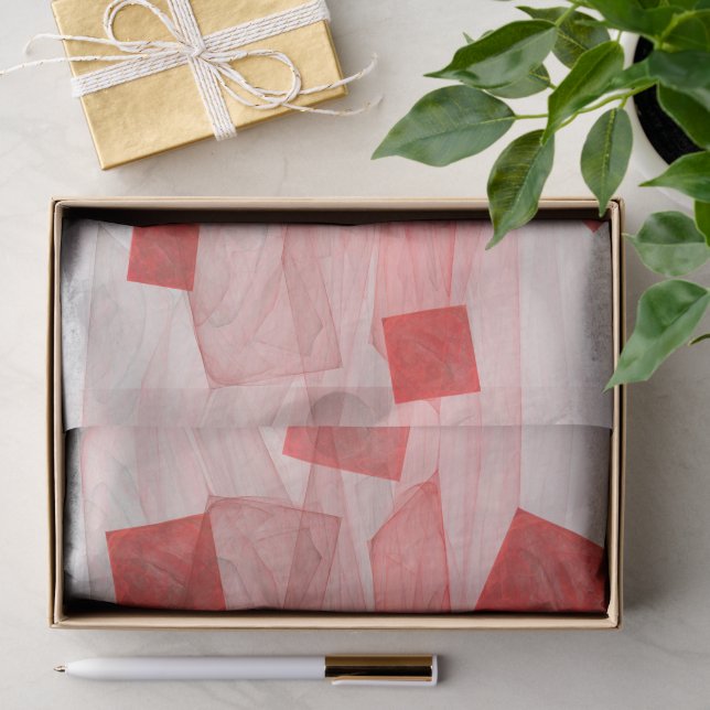 Papier Mousseline Découpage Carré géométrique blanc clair-blanc (Cadeau)