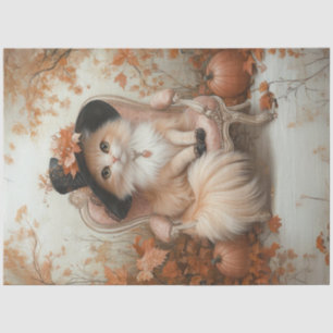 Papier Mousseline Découpage Chat à crème lunaire à Thanksgiving