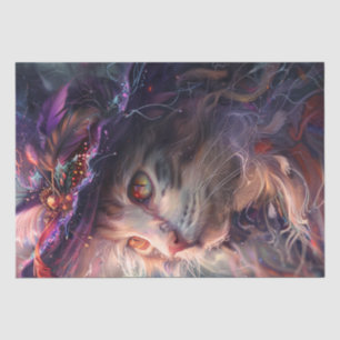 Papier Mousseline Découpage Chat de cuisine Whimsical portant Casque