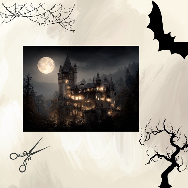 Papier Mousseline Découpage Château gothique de Lune Dracula (Créateur téléchargé)