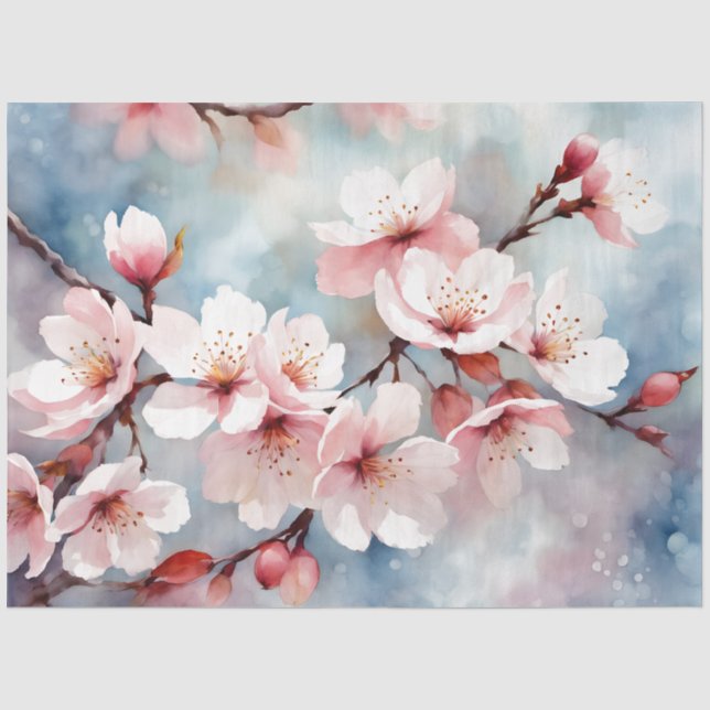 Papier Mousseline Découpage Cherry Blossom 18b (Recto)