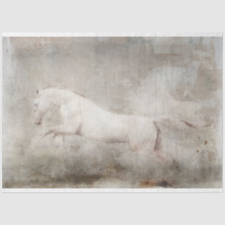 Papier Mousseline Découpage Cheval Blanc Sauvage