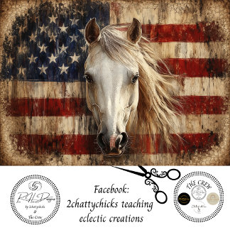 Papier Mousseline Découpage Cheval Patriotique Américain Plat 250ème