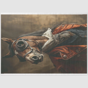 Papier Mousseline Découpage Cheval Steampunk vintage