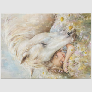 Papier Mousseline Découpage Cheval Whimsical & Petites Filles Fiower