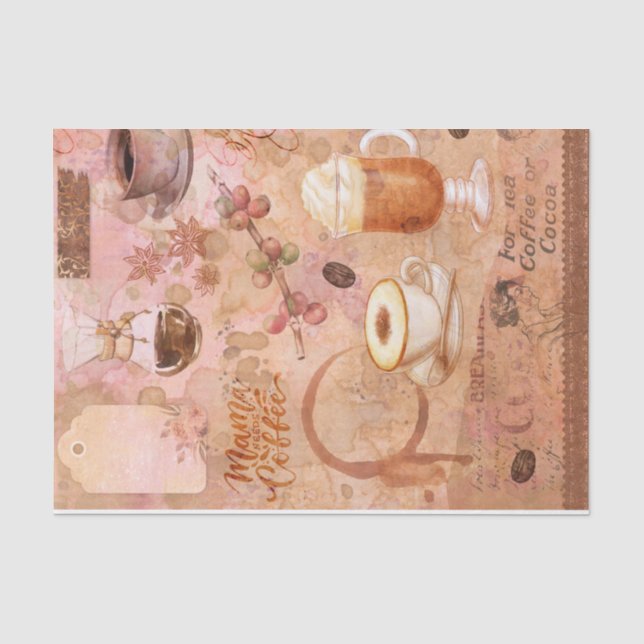 Papier Mousseline Découpage chic de café rétro (Recto)