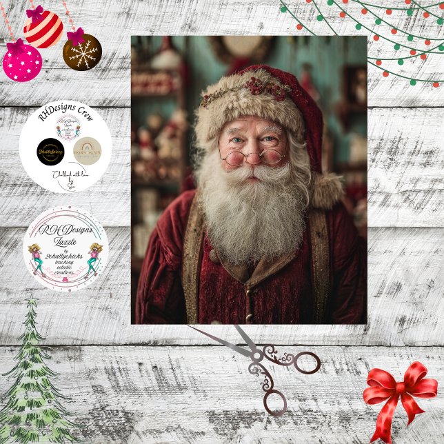 Papier Mousseline Decoupage Classic Photo Santa Claus  (Créateur téléchargé)