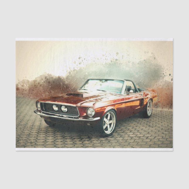 Papier Mousseline Découpage classique de voiture Mustang (Recto)