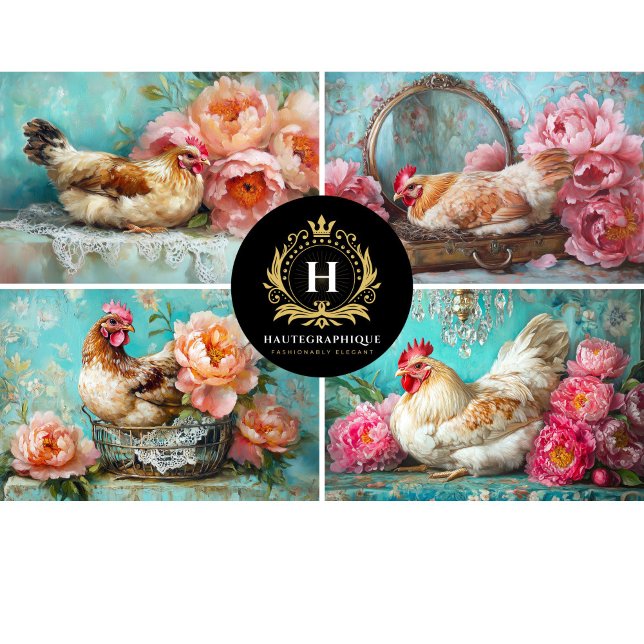 Papier Mousseline Découpage Collage de poulet (Créateur téléchargé)