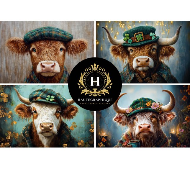 Papier Mousseline Découpage Collage de vaches des Highlands (Créateur téléchargé)