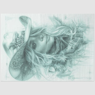 Papier Mousseline Découpage Conception de portrait Monochromatique C