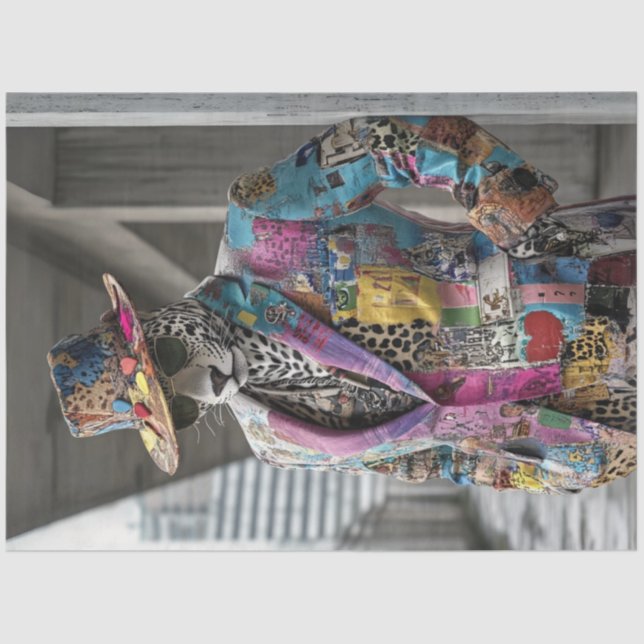 Papier Mousseline Découpage Confort Abstrait Leopard tendance (Recto)