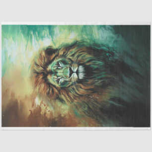 Papier Mousseline Découpage couleur vive du lion africain
