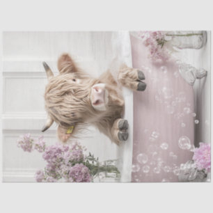 Papier Mousseline Découpage Country Charme Highland Calf Tubes Vinta