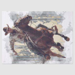 Papier Mousseline Découpage Cowboy