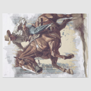 Papier Mousseline Découpage Cowboy