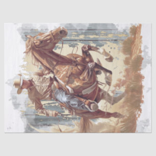 Papier Mousseline Découpage Cowboy
