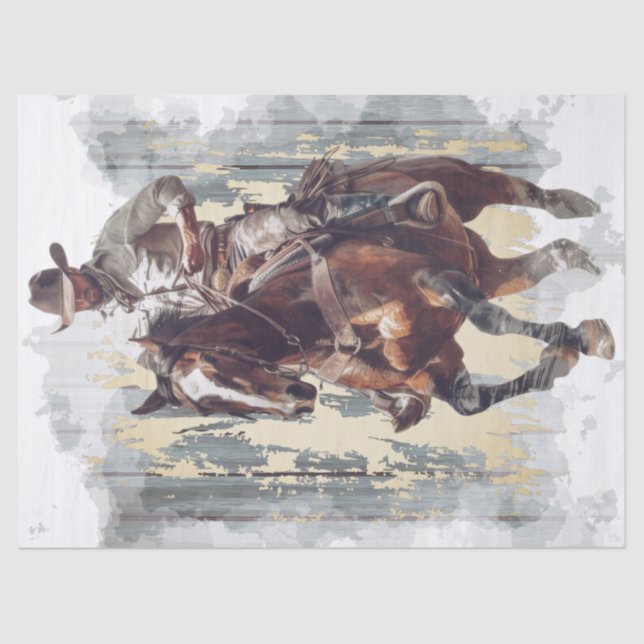 Papier Mousseline Découpage Cowboy (Recto)