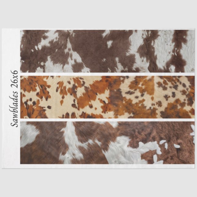 Papier Mousseline Decoupage Cowhide Rustic Handsaw Panel Designs  (Recto)
