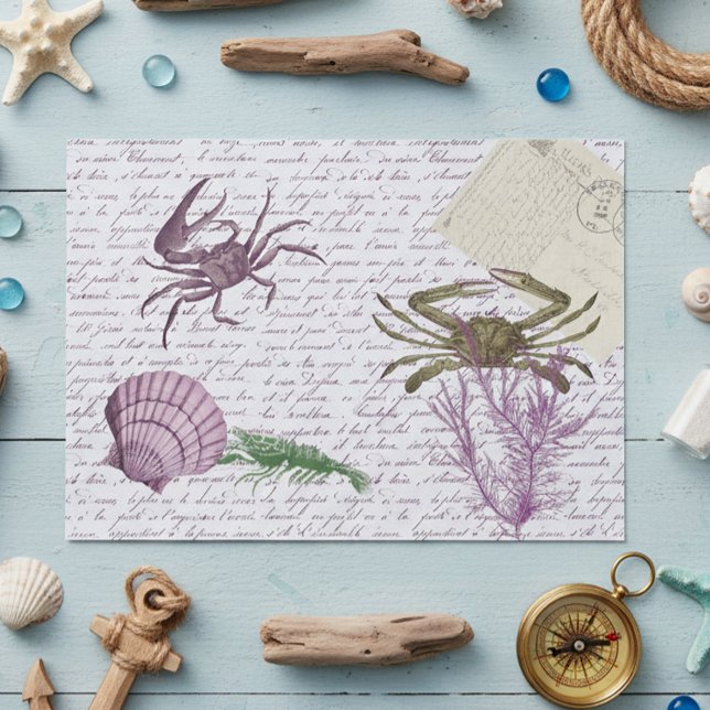 Papier Mousseline Découpage Crabe Nautique Crustacée (Créateur téléchargé)