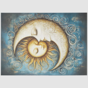 Papier Mousseline Découpage Crescent Céleste Doré Lune