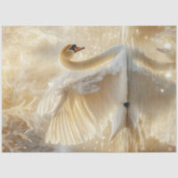 Découpage Cygne de scène magique dans le lac