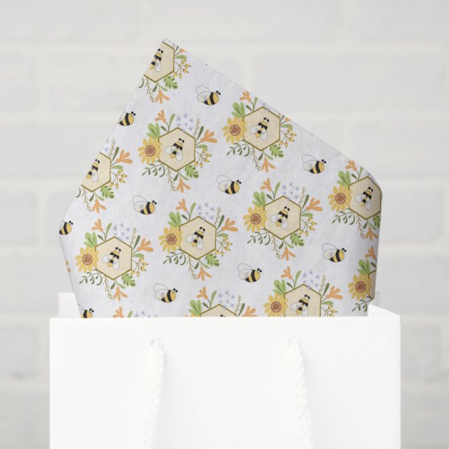 Papier Mousseline Decoupage d'abeille (Sac cadeau)