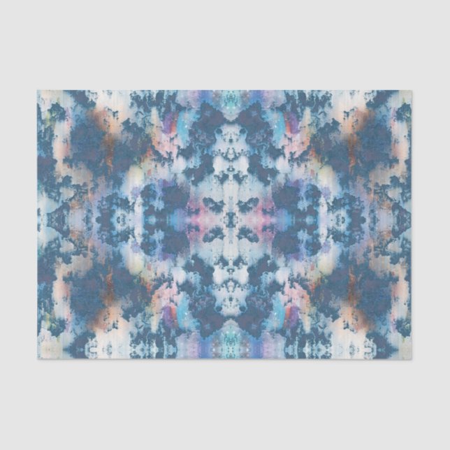 Papier Mousseline Découpage d'abstraction bleue en stuc de broyage d (Recto)