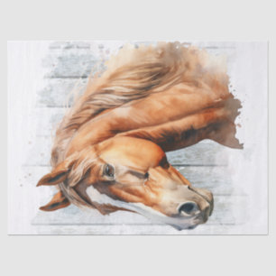 Papier Mousseline Découpage d'aquarelle Chestnut Horse