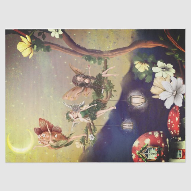 Papier Mousseline Découpage d'art des fées sauvages (Recto)