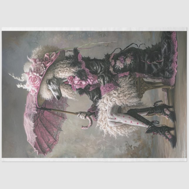 Papier Mousseline Découpage de caniche standard de Bohême (Recto)