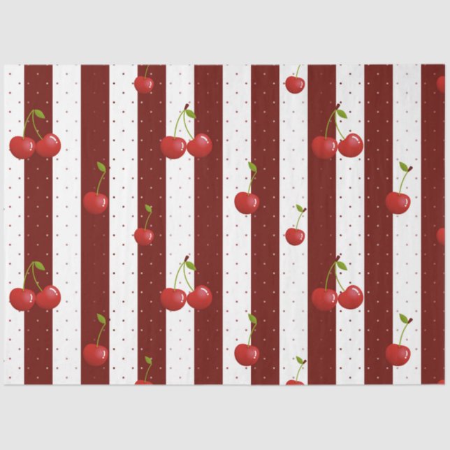 Papier Mousseline Découpage de cerises sucrées (Recto)