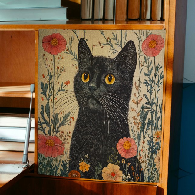 Papier Mousseline Découpage de chat noir lunatique (Créateur téléchargé)