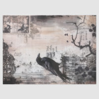 Découpage de corbeau gothique vintage
