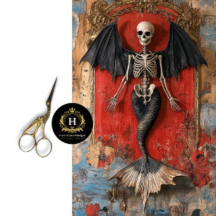 Papier Mousseline Découpage de crâne de sirène squelette vampire got