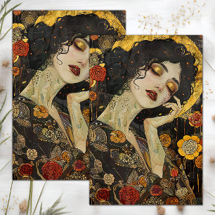 PAPIER MOUSSELINE DÉCOUPAGE DE DAME VINTAGE VICTORIEN