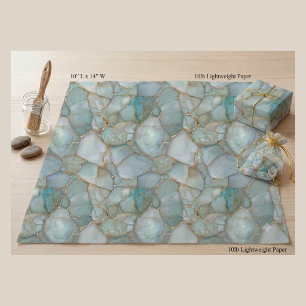 Papier Mousseline Découpage de géode d'agate turquoise de luxe avec 