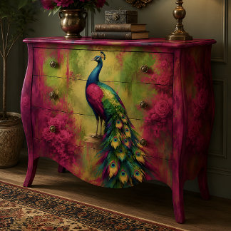 Papier Mousseline Découpage de jardin de paon aux tons de joaillerie