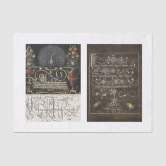 Papier Mousseline Découpage de jardin d'insectes floraux de paon