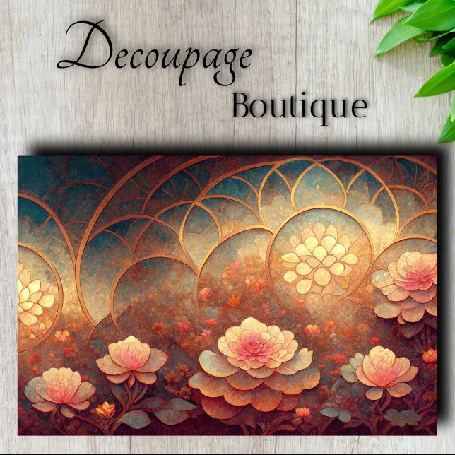 Papier Mousseline Découpage de la cathédrale de Lotus (Lotus Cathedral Decoupage Tissue Paper)