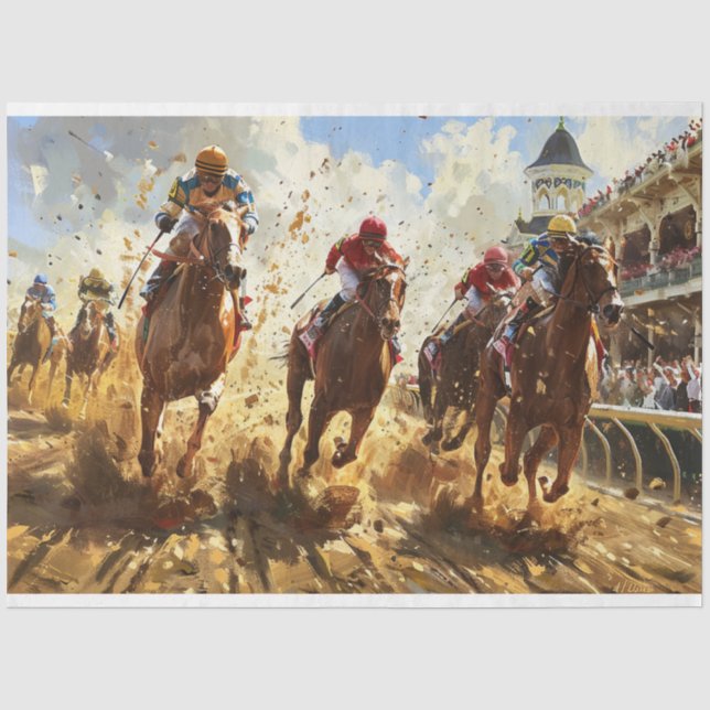Papier Mousseline Découpage de la course du Kentucky Derby (Recto)