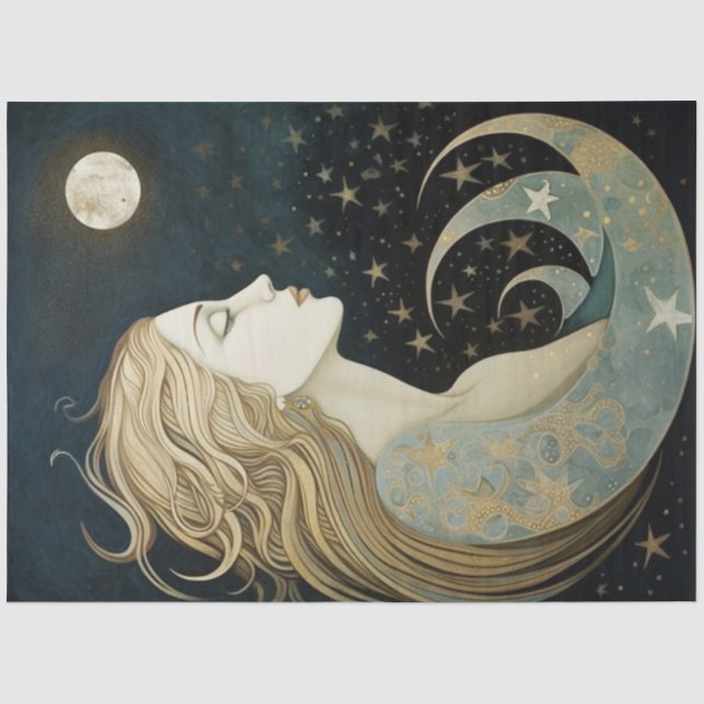 Papier Mousseline Découpage de la déesse de la lune primitive (Recto)