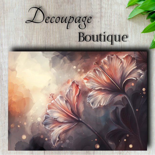Papier Mousseline Découpage de la fleur d'Hibiscus éthérique (Ethereal Hibiscus Bloom Decoupage Tissue Paper)