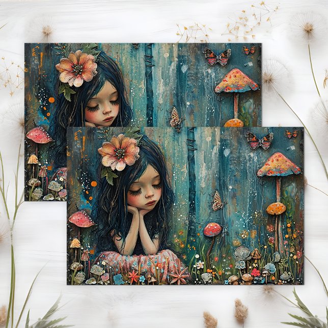 PAPIER MOUSSELINE DÉCOUPAGE DE LA FOREST FOREST DE CHAMPIGNONS (MUSHROOM FOREST FAIRY DECOUPAGE TISSUE PAPER)