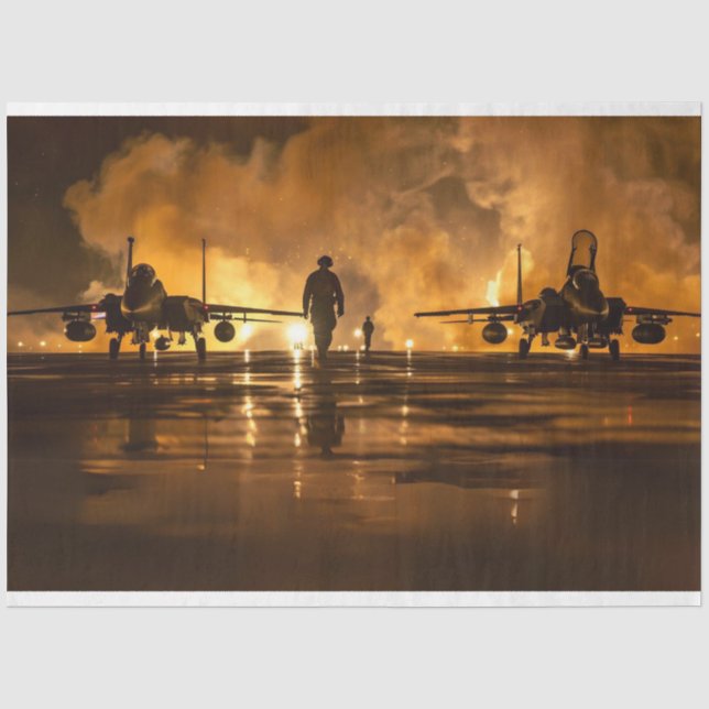 Papier Mousseline Découpage de la fusée de tir USAF Jet (Recto)